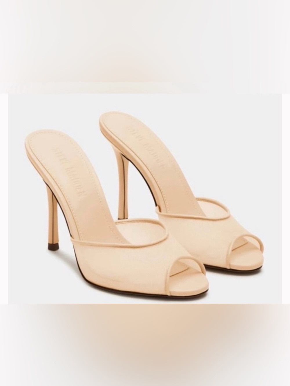 Steve Madden Priya Mesh - Cream Peep Toe Heels.
